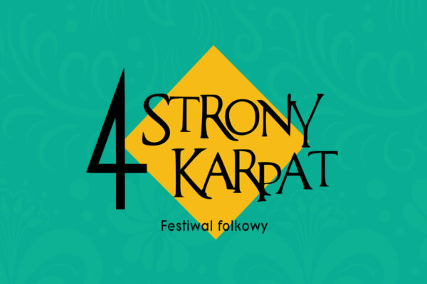 Plakat z logo festiwalu folkowego 4 Strony Karpat