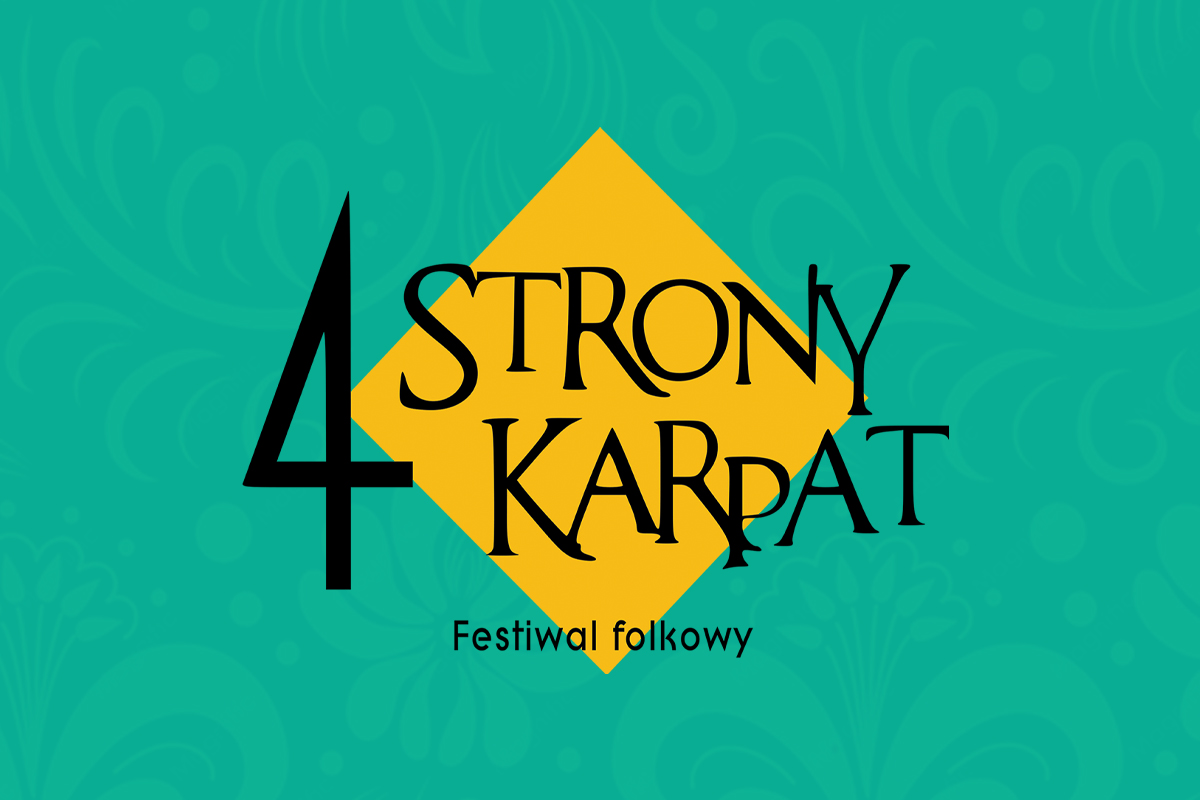Plakat z logo festiwalu folkowego 4 Strony Karpat